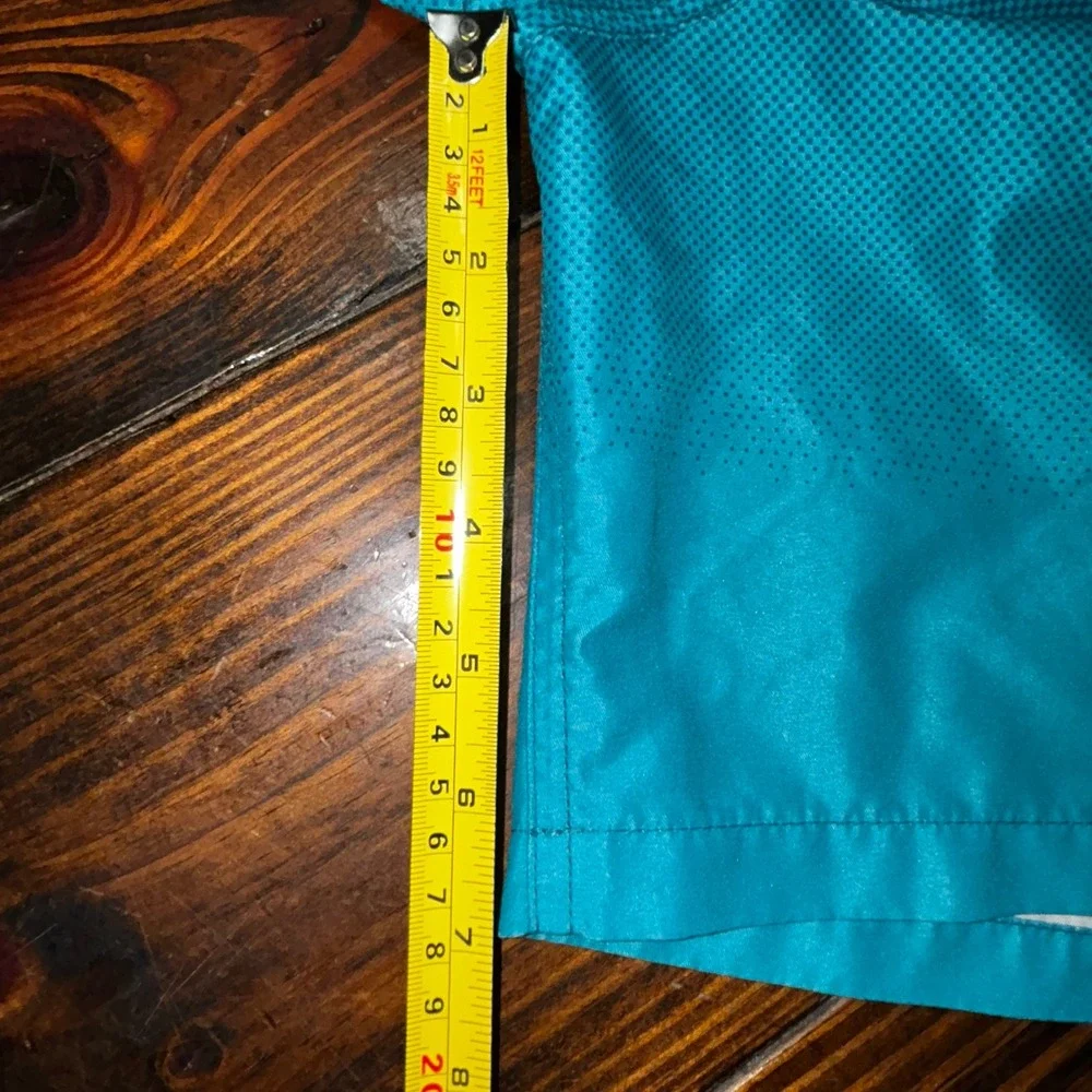 Calvin Klein Mens Swim Trunks Size M Turquoise Blue Micro Dot Mesh Lined Shorts